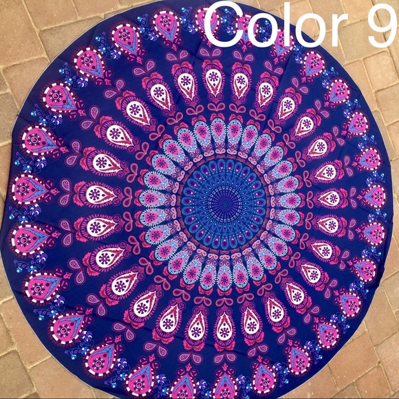 Round Bohemian Summer Circle Beach Sun Blanket NWT - Picture 4 of 8